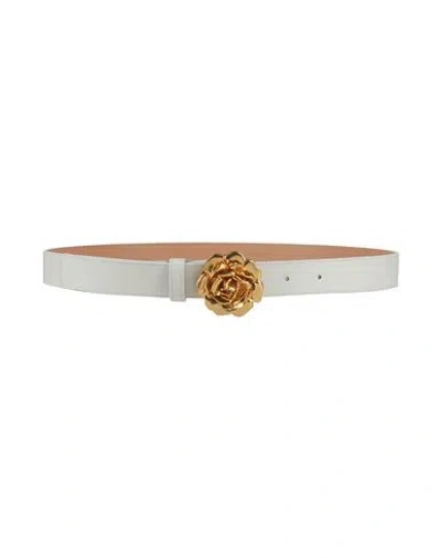 Blumarine Woman Belt White Size L Leather