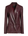 Blumarine Woman Blazer Burgundy Size 12 Polyester, Polyurethane