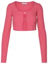 BLUMARINE BLUMARINE WOMAN BLUMARINE FUCHSIA VISCOSE BLEND CROP SWEATER