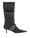 Blumarine Jeanne Denim Knee-high Boots In Grey