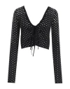 Blumarine Woman Cardigan Black Size 4 Viscose, Polyamide In Black