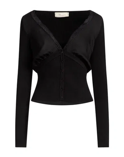 Blumarine Woman Cardigan Black Size 4 Wool, Polyamide, Elastane