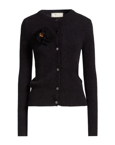 Blumarine Woman Cardigan Black Size 8 Alpaca Wool, Polyamide, Wool, Elastane