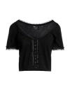 Blumarine Woman Cardigan Black Size M Cotton, Polyester, Polyamide In Black