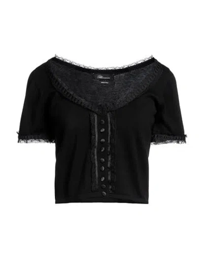 Blumarine Woman Cardigan Black Size M Cotton, Polyester, Polyamide
