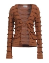 Blumarine Woman Cardigan Brown Size 4 Viscose, Polyester In Brown