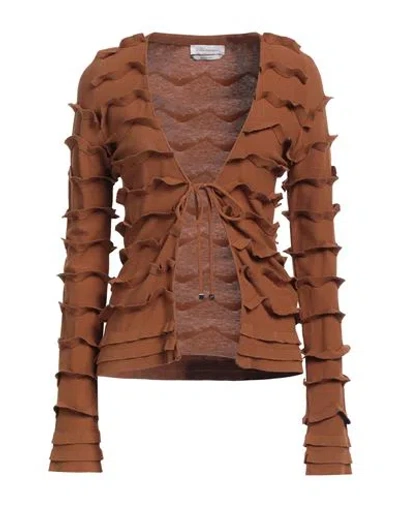Blumarine Woman Cardigan Brown Size 4 Viscose, Polyester