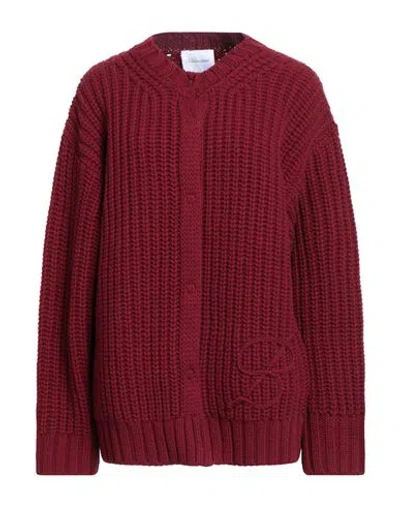 Blumarine Woman Cardigan Burgundy Size 6 Wool, Cashmere In Red
