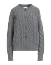 Blumarine Woman Cardigan Grey Size S Wool, Cashmere In Gray