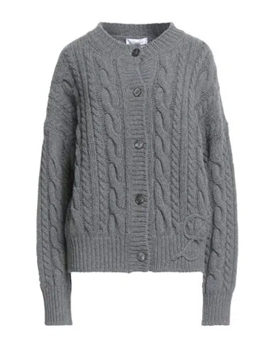 Blumarine Woman Cardigan Grey Size S Wool, Cashmere In Gray