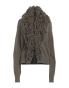 Blumarine Fringed Wool Cardigan In Green
