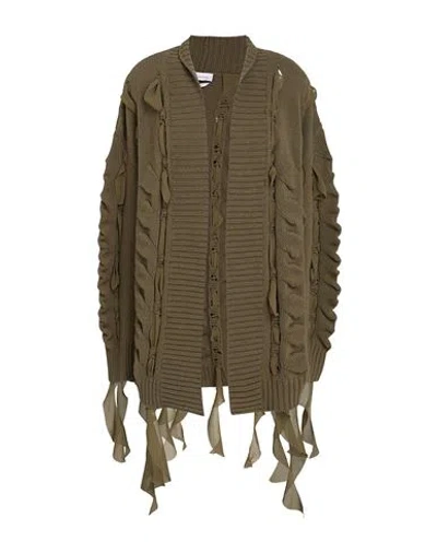 BLUMARINE BLUMARINE WOMAN CARDIGAN MILITARY GREEN SIZE XS WOOL, POLYESTER