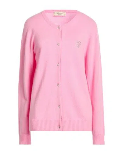 Blumarine Woman Cardigan Pink Size 10 Cashmere, Glass