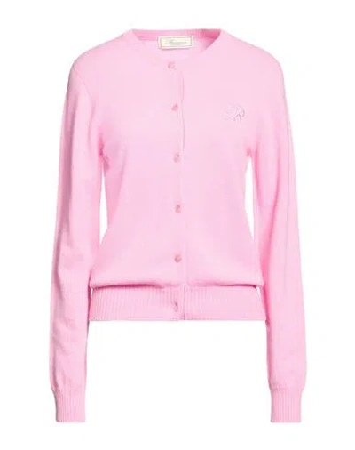 Blumarine Woman Cardigan Pink Size 8 Cashmere