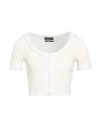 Blumarine Woman Cardigan White Size L Cotton, Polyester, Polyamide In White
