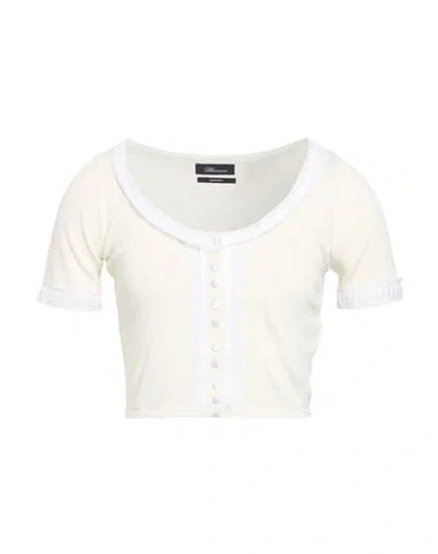 Blumarine Woman Cardigan White Size L Cotton, Polyester, Polyamide