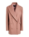 Blumarine Woman Coat Antique Rose Size 12 Virgin Wool, Polyamide In Pink