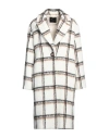 Blumarine Woman Coat Off White Size 10 Acrylic, Polyester, Wool, Virgin Wool, Polyamide In Off White