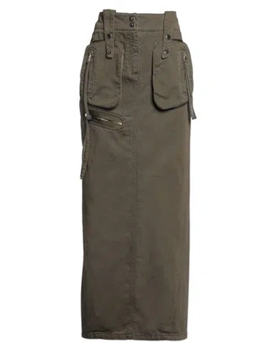 Blumarine Woman Denim Skirt Military Green Size 6 Cotton, Viscose
