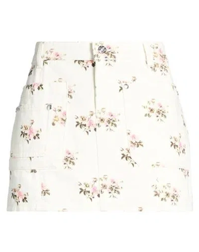 Blumarine Woman Denim Skirt Off White Size 6 Cotton