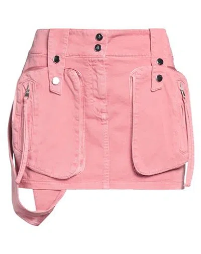 Blumarine Woman Denim Skirt Pink Size 6 Cotton, Viscose