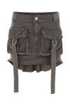 Blumarine Gray Low-rise Miniskirt In Multicolor
