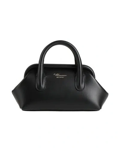 Blumarine Woman Handbag Black Size - Cow Leather In White