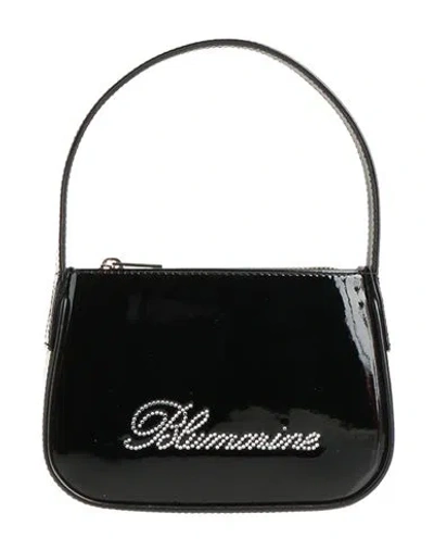Blumarine Crystal Logo Handbag In Black