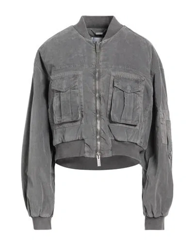 Blumarine Woman Jacket Grey Size 0 Cotton, Elastane