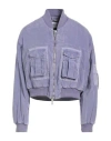 Blumarine Woman Jacket Lilac Size 6 Cotton, Elastane In Purple