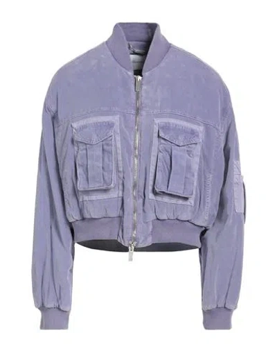 Blumarine Woman Jacket Lilac Size 8 Cotton, Elastane In Purple