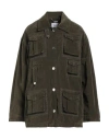 Blumarine Woman Jacket Military Green Size 6 Cotton, Elastane In Green