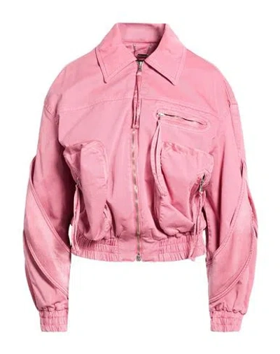 Blumarine Woman Jacket Pink Size 4 Cotton, Viscose, Polyester