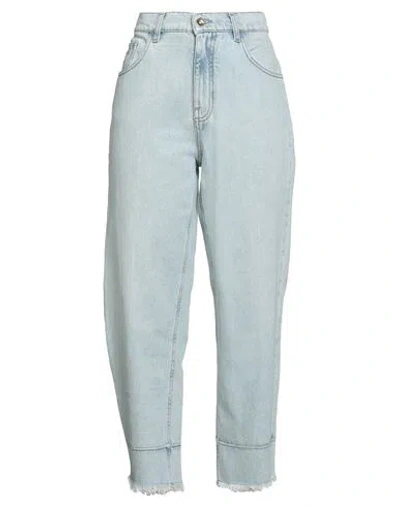 Blumarine Woman Jeans Blue Size 6 Cotton, Polyester In Gray