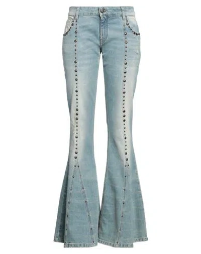 Blumarine Woman Jeans Blue Size 6 Cotton, Elastane