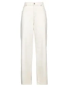 Blumarine Woman Jeans Off White Size 10 Cotton, Elastane, Polyester In Off White
