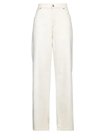 Blumarine Woman Jeans Off White Size 10 Cotton, Elastane, Polyester