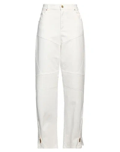 Blumarine Woman Jeans White Size 6 Cotton, Elastane