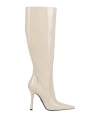 Blumarine High Heels Boots In Beige Patent Leather In White