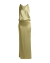 Blumarine V-neck Satin Maxi Dress In Green