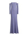 Blumarine Detachable-sleeve Strapless Gown In Purple