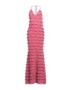 Blumarine Woman Maxi Dress Magenta Size 8 Viscose, Polyester In Magenta