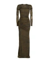 Blumarine Woman Maxi Dress Military Green Size 10 Polyamide, Elastane In Green