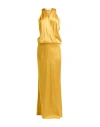Blumarine Woman Maxi Dress Mustard Size 6 Acetate, Viscose, Elastane In Yellow