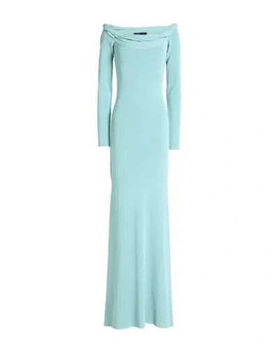 Blumarine Woman Maxi Dress Turquoise Size 6 Viscose, Polyamide In Blue