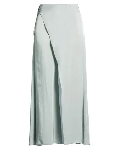 Blumarine Woman Maxi Skirt Grey Size 10 Cupro, Viscose In Green