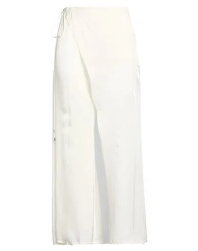 Blumarine Woman Maxi Skirt Ivory Size 10 Cupro, Viscose In White