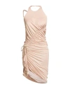Blumarine Woman Midi Dress Beige Size 8 Viscose In Neutral
