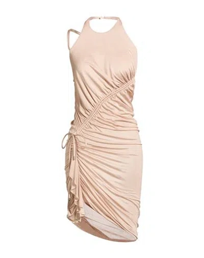 Blumarine Woman Midi Dress Beige Size 8 Viscose In Neutral