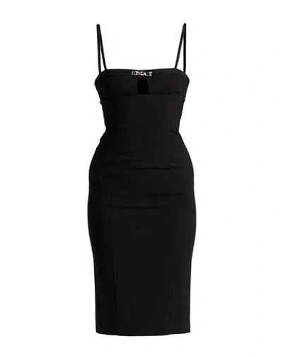 Blumarine Woman Midi Dress Black Size 10 Viscose, Polyamide, Elastane